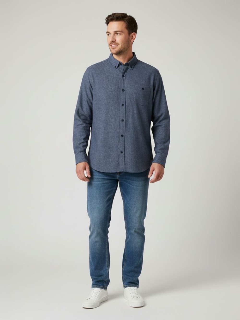 Weatherproof Vintage Blue Chambray Button-Up Shirt X-Large